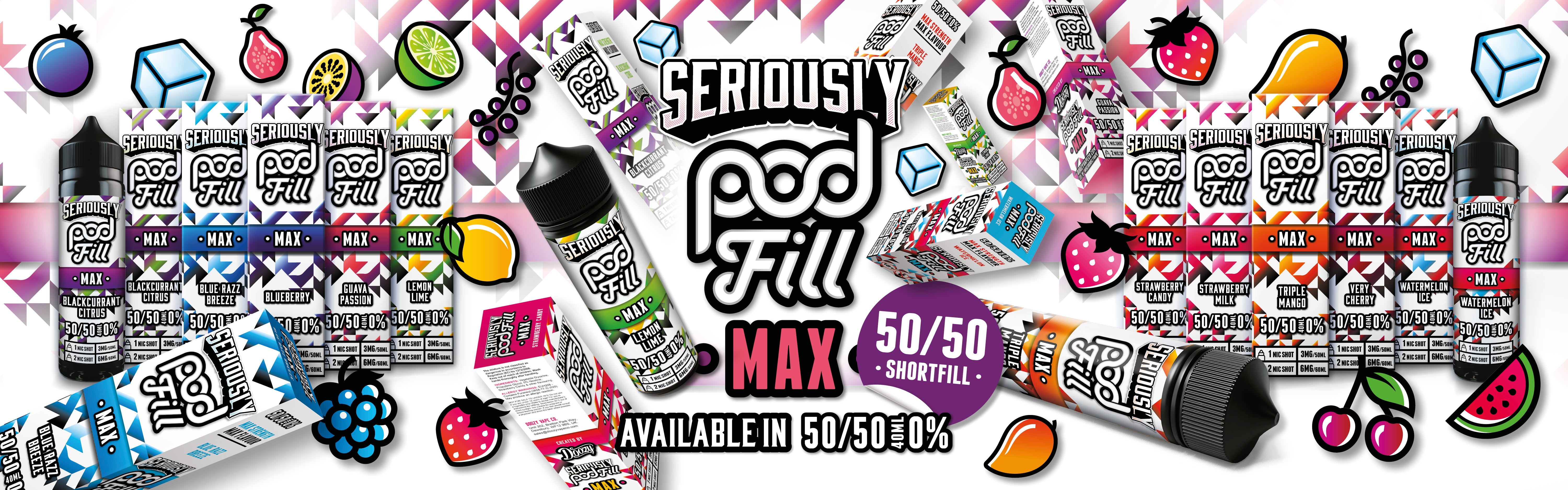 60ml Pod Fill Max E-Liquid UK - Buy Short Fill Vape Juice Online