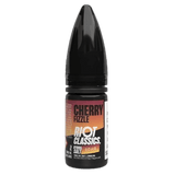 Cherry Fizzle Riot Classics nicotine salt e-liquid bottle with 20mg strength for vaping.