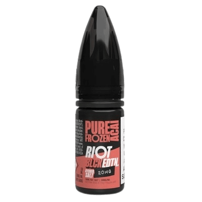 RIOT SQUAD Hybrid NICS e-liquid bottle with 20mg nicotine, featuring bold red and black design.