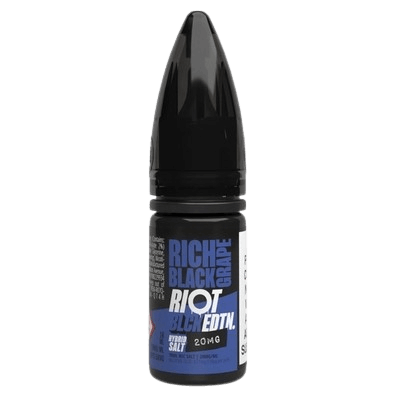 RIOT SQUAD Rich Black Grape vape juice bottle with 20mg nicotine salt formulation for a smooth vaping experience.